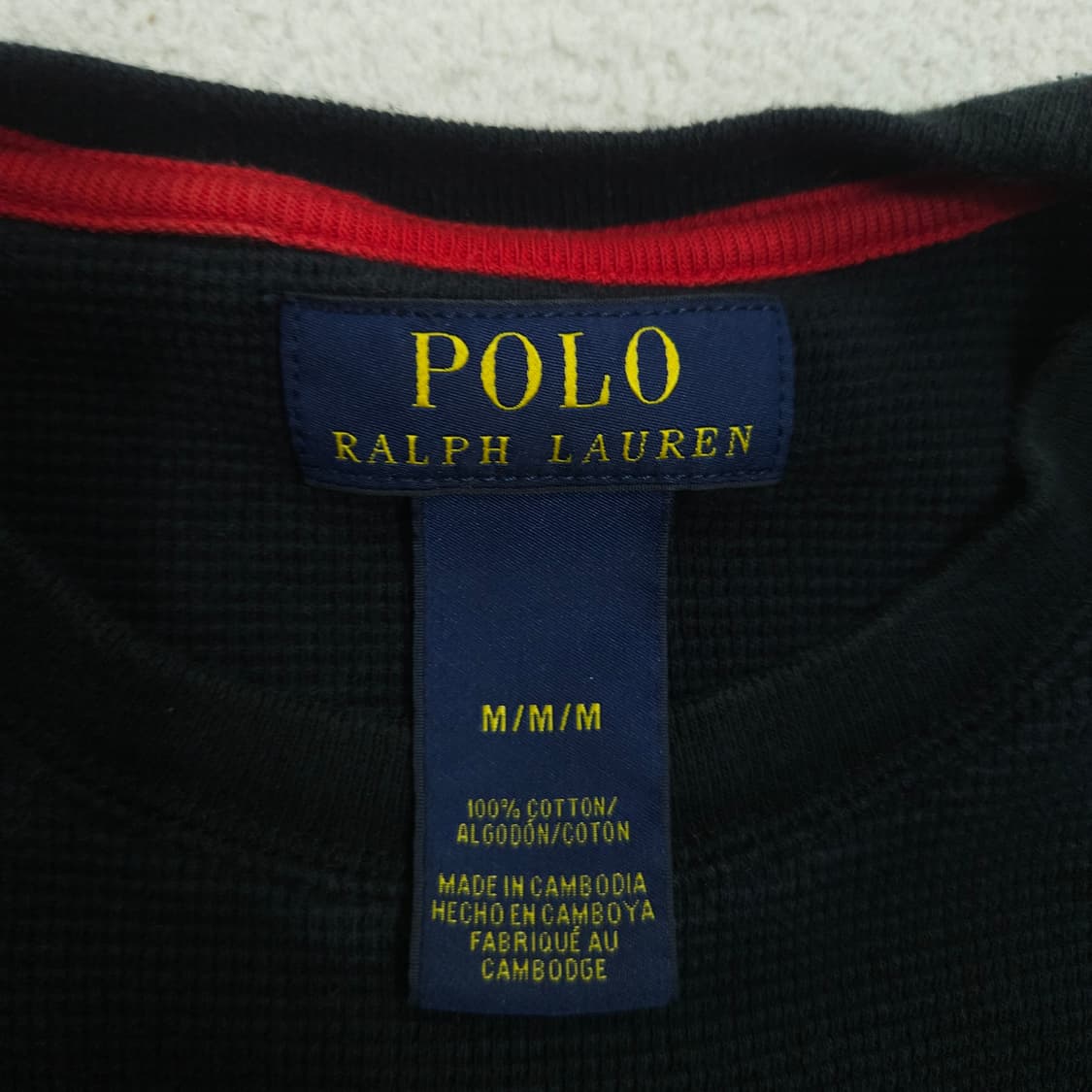 폴로 랄프 로렌 와플 롱슬리브 M 블랙 상품이미지4