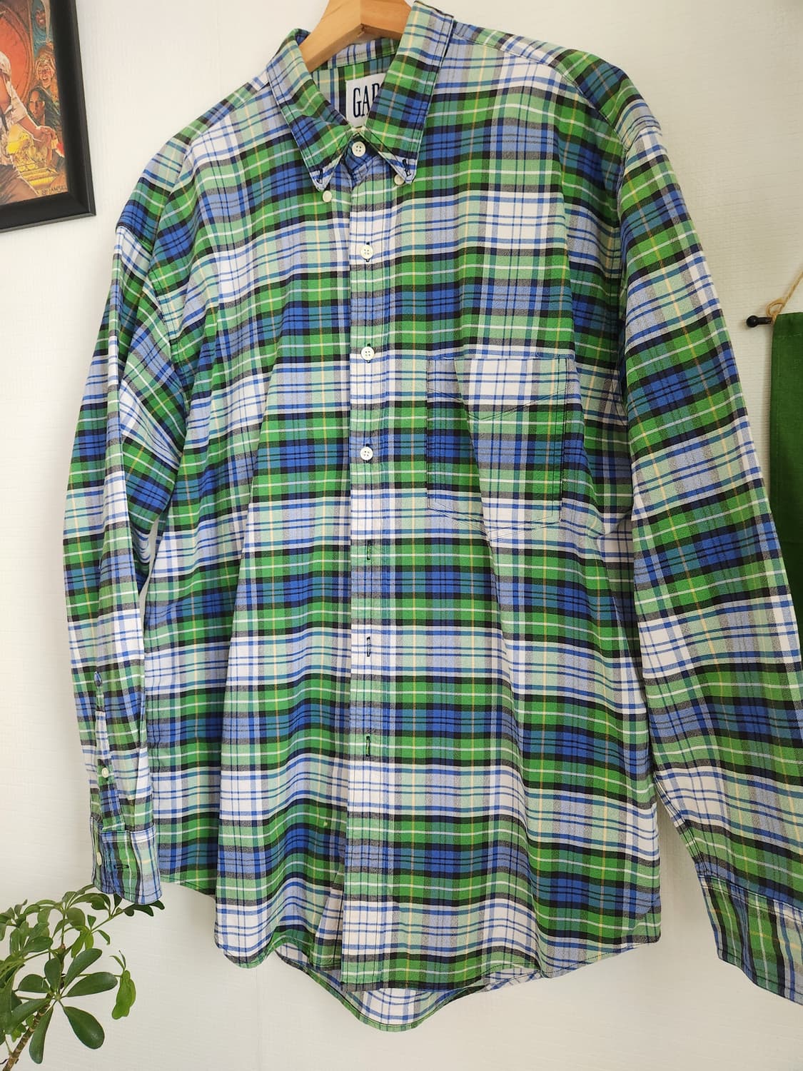 90s 올드 갭 체크 옥스포드 셔츠(USAmade) 상품이미지3