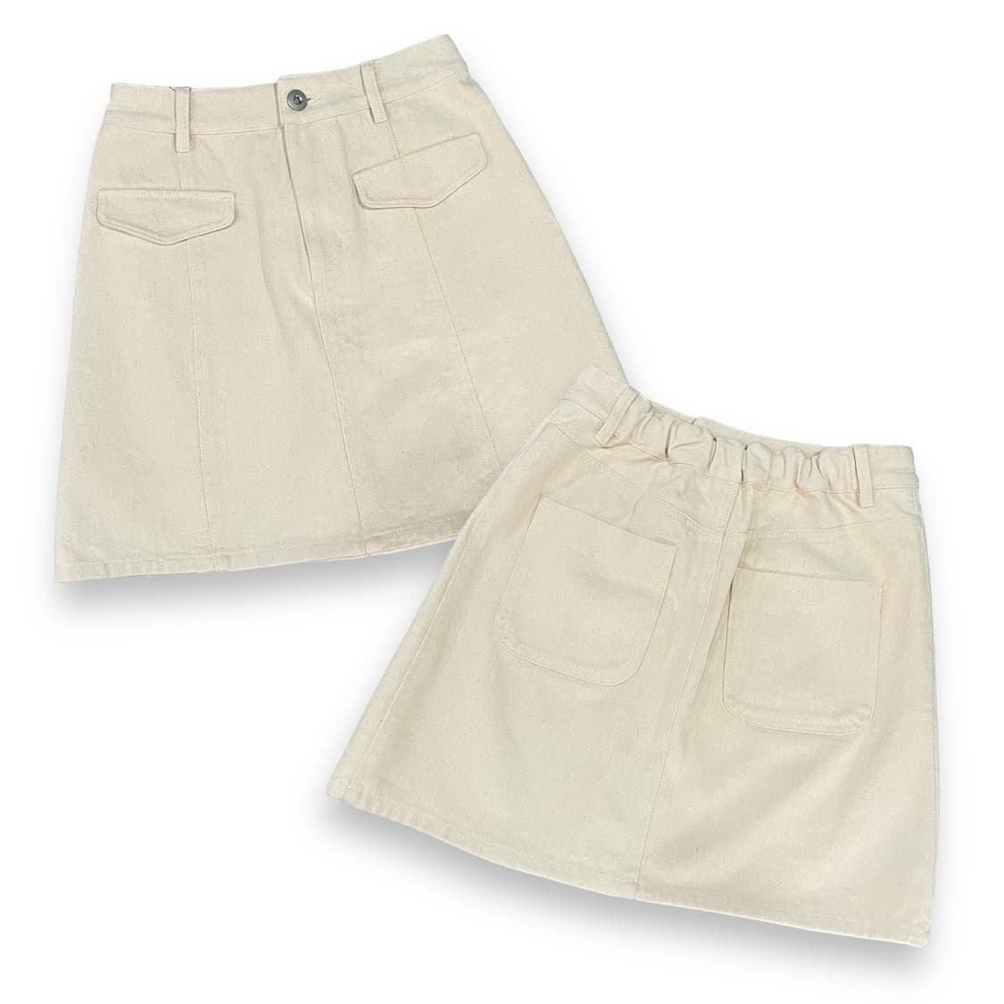 코튼 오트밀 미니스커트 상품이미지1