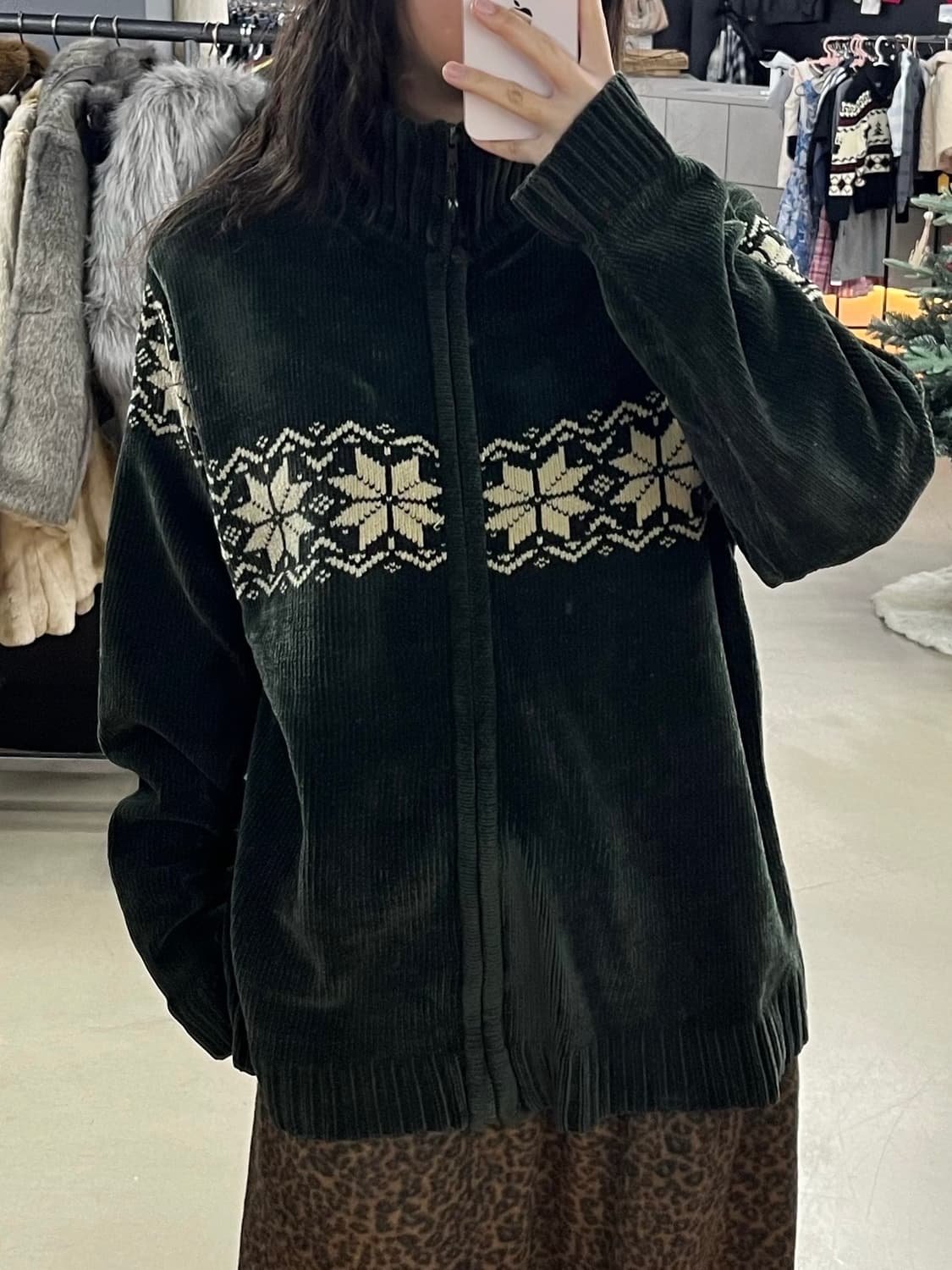 노르딕 니트벨벳 집업 상품이미지1