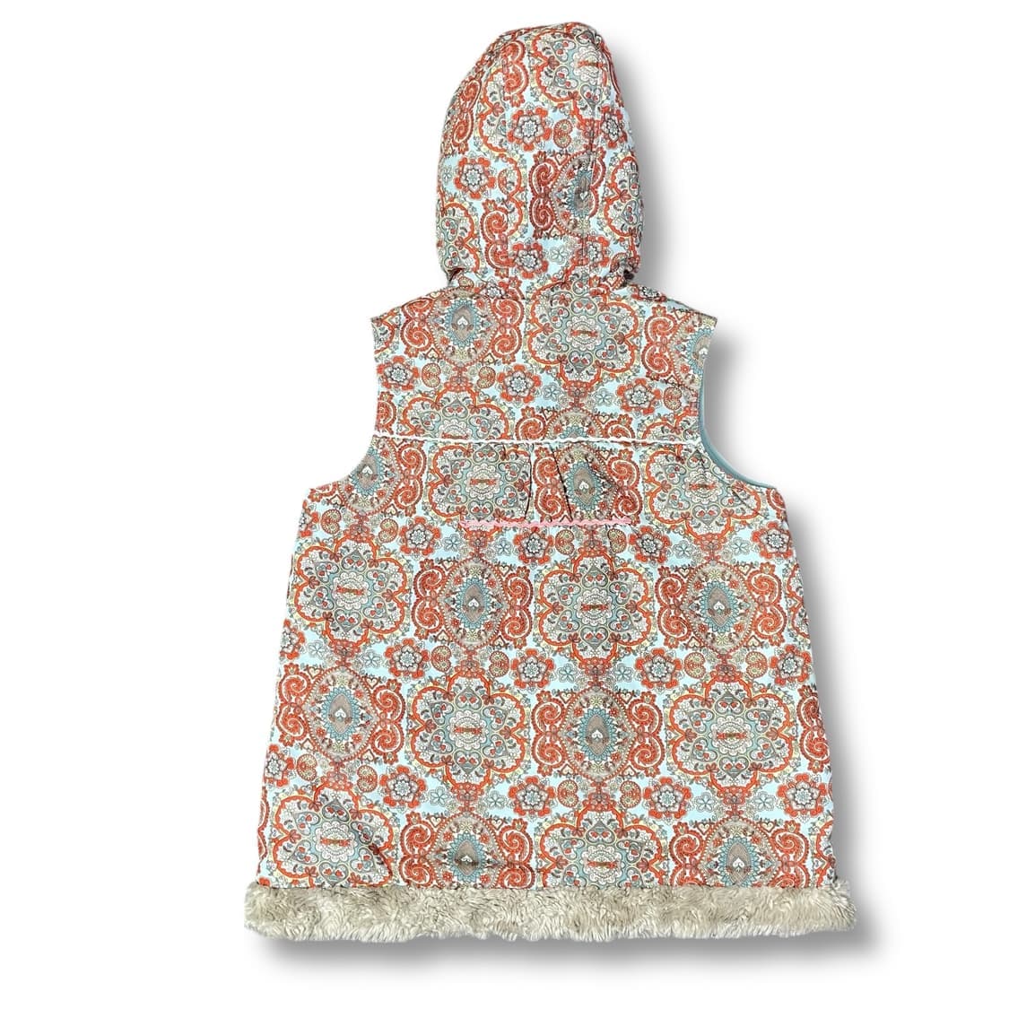 빈티지 페이즐리 퍼 트리밍 패딩조끼 상품이미지2