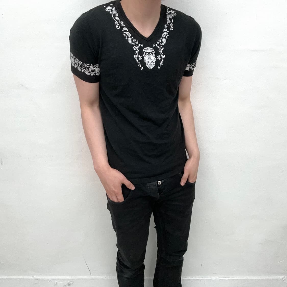 skull paisley line short sleeve 상품이미지1