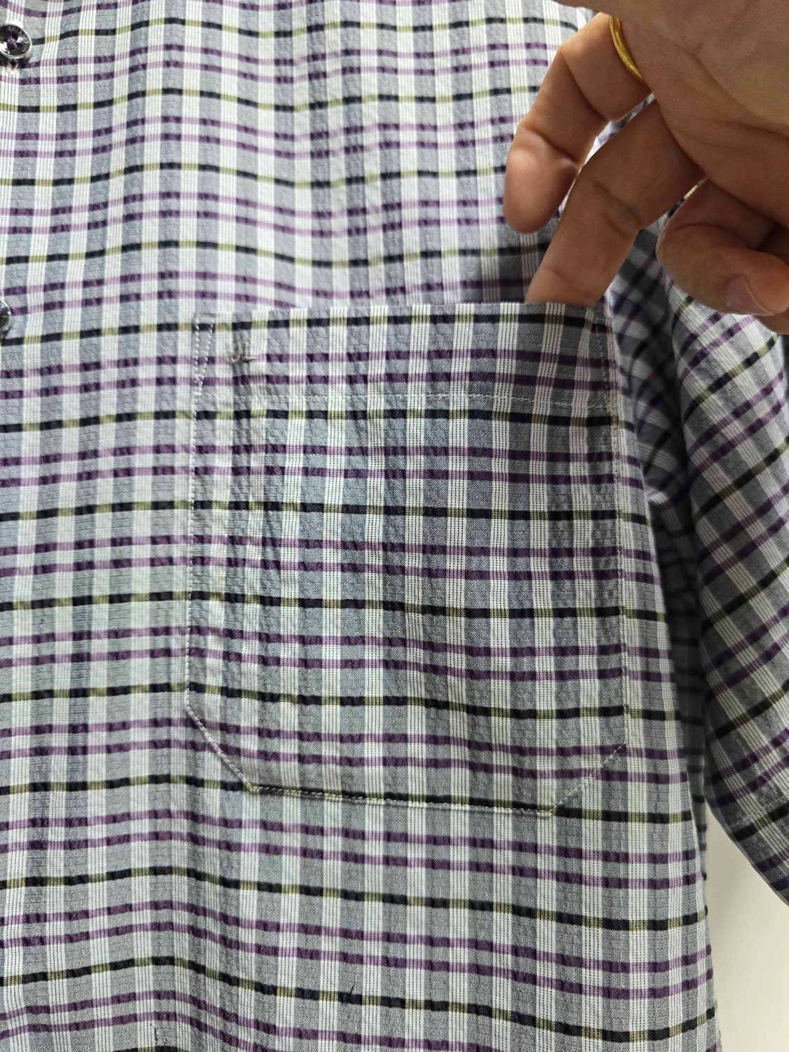 랑방 옴므 체크. 반팔셔츠 105 상품이미지4