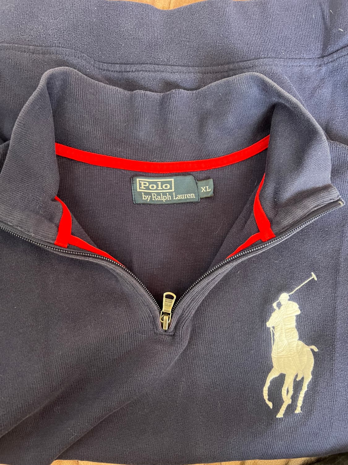 폴로랄프로렌 남성 네이비 빅포니 반집업티셔츠 긴팔티셔츠 상품이미지5