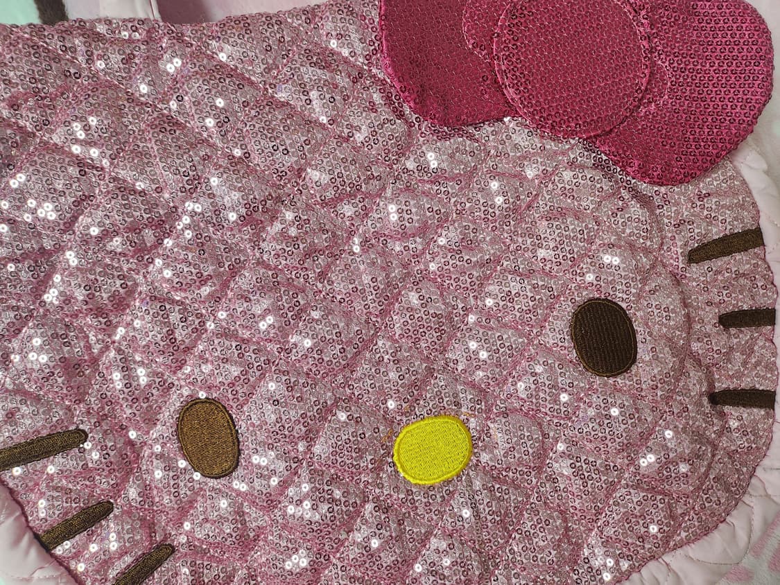 헬로키티 핑크 퀼팅 스팽글 빅  숄더백 상품이미지2