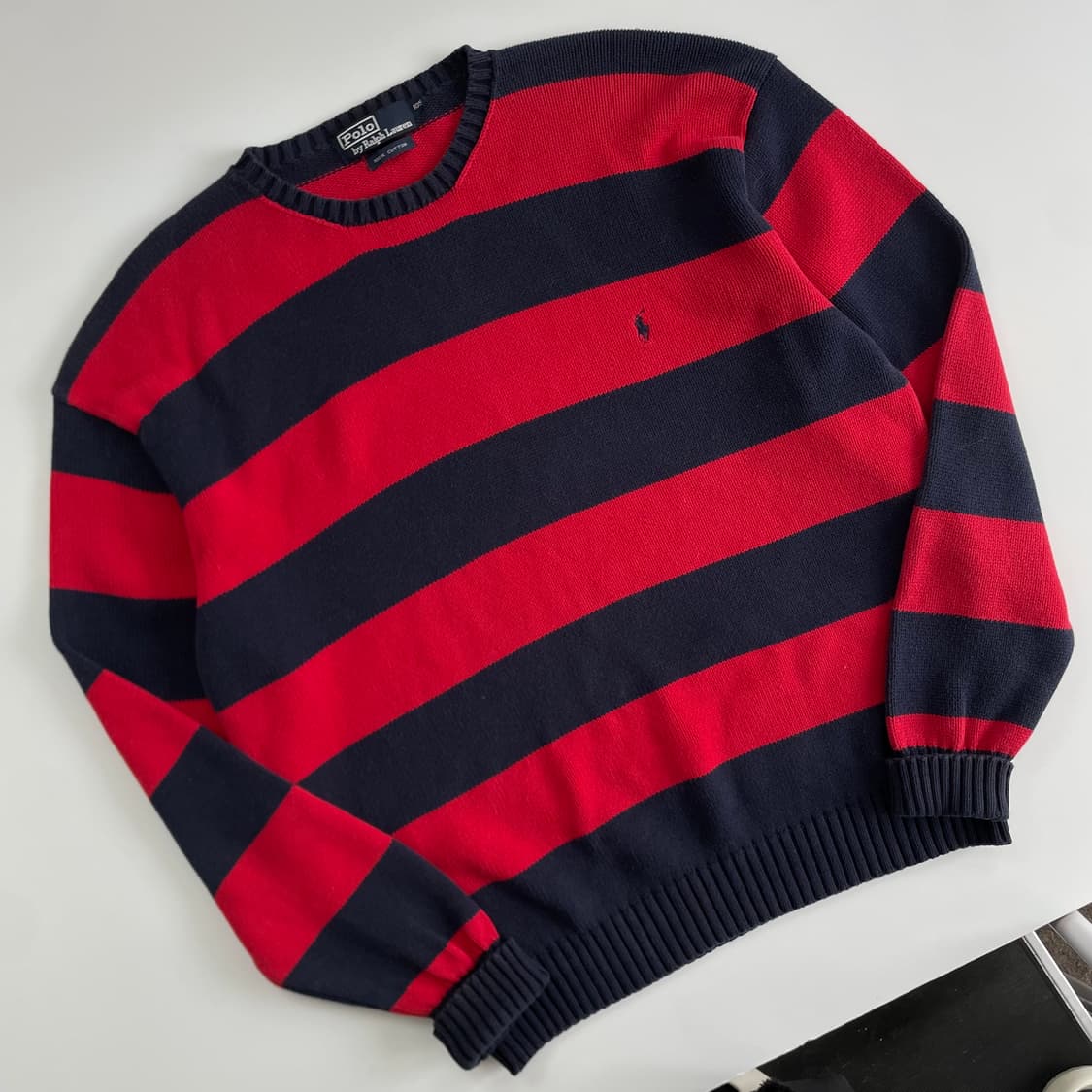 Polo  폴로 랄프로렌 90,s단가라 헤비코튼 니트 상품이미지1