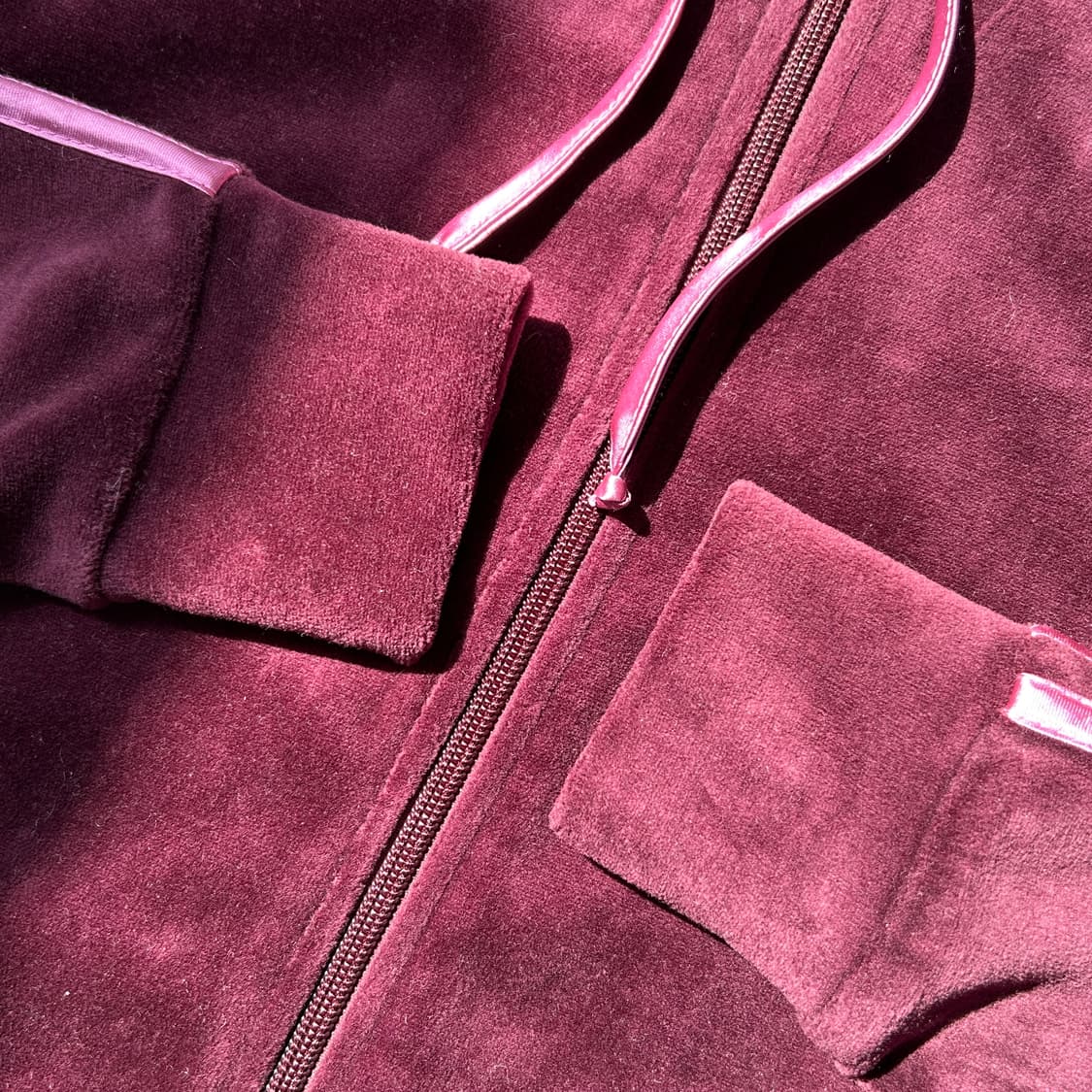 레노마 버건디 벨벳 후드집업 상품이미지6
