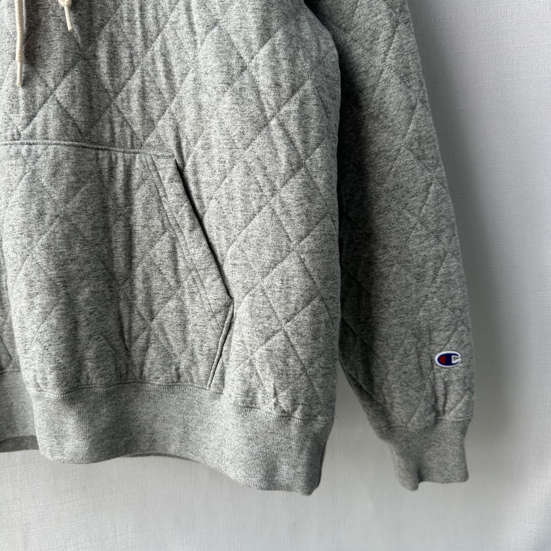 챔피온 재팬 직영점 한정판 멀티 패치 퀼팅 후드티 그레이 XL 상품이미지4