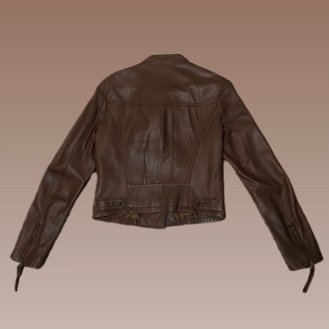 NAF NAF 나프나프 브라운 양가죽 레더 자켓 S~M 상품이미지3