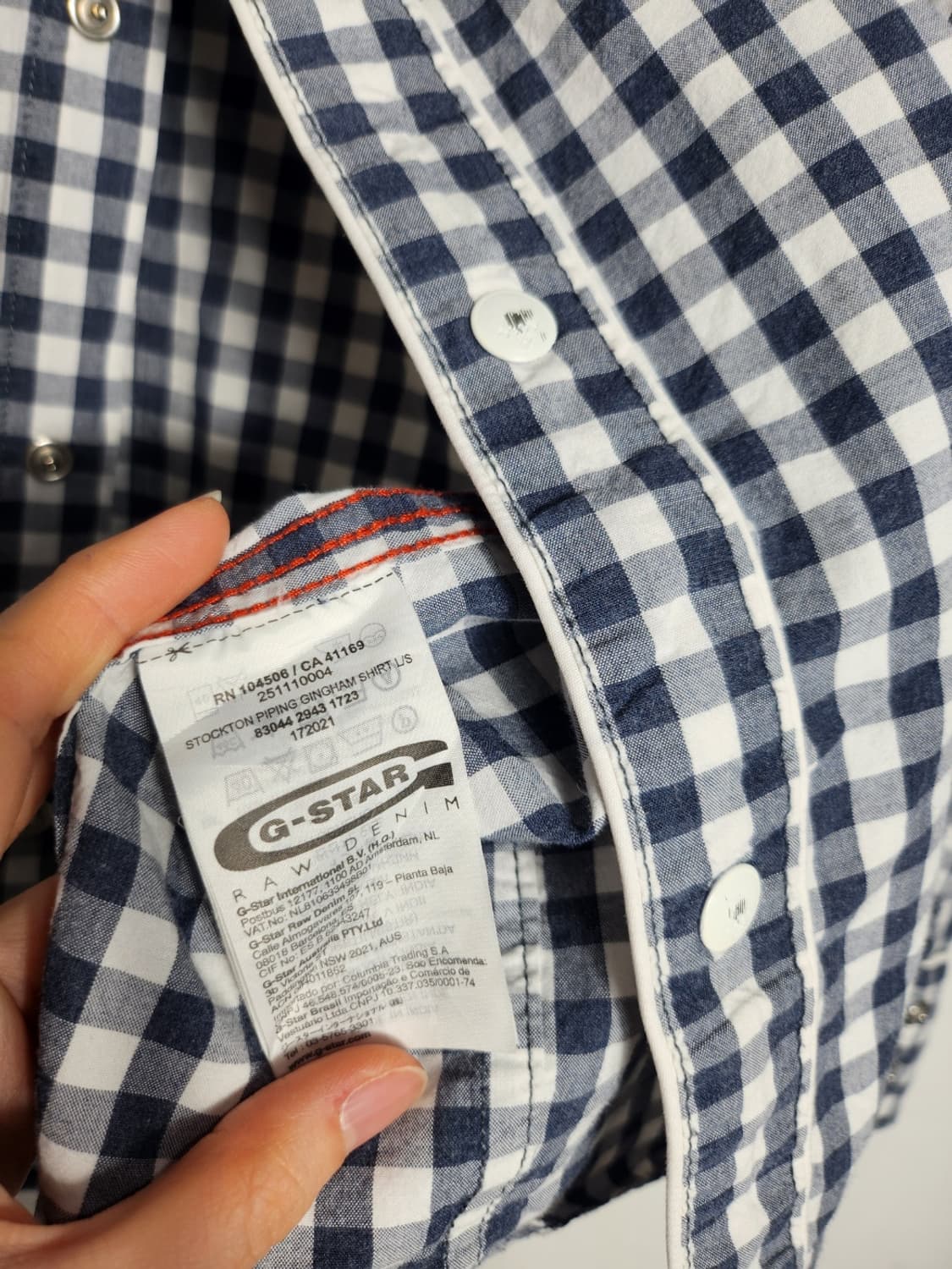 L G-Star RAW 스탁턴 파이핑 깅엄체크 셔츠 상품이미지8