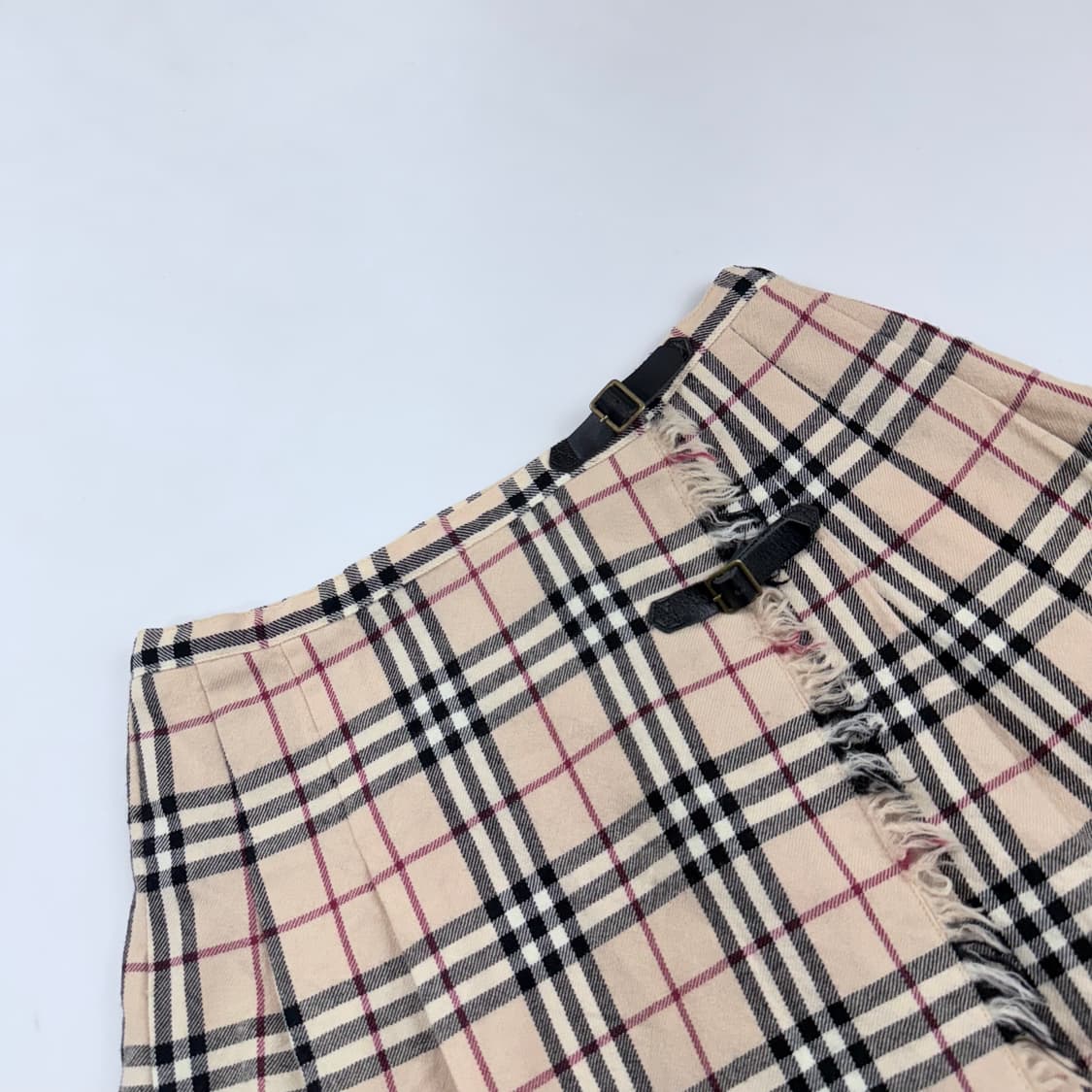 버버리 블루라벨 노바체크 가죽포인트 스커트 상품이미지2