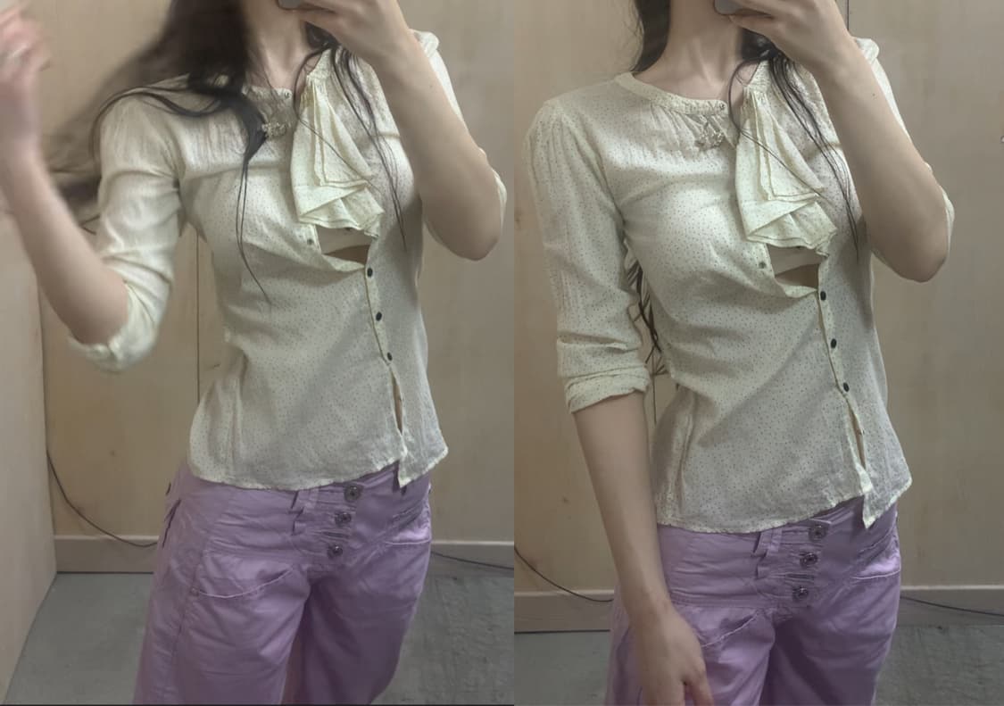 [직수입] 빈티지 mfg 코튼 카프리 트라우저 라벤더 핑크 상품이미지5