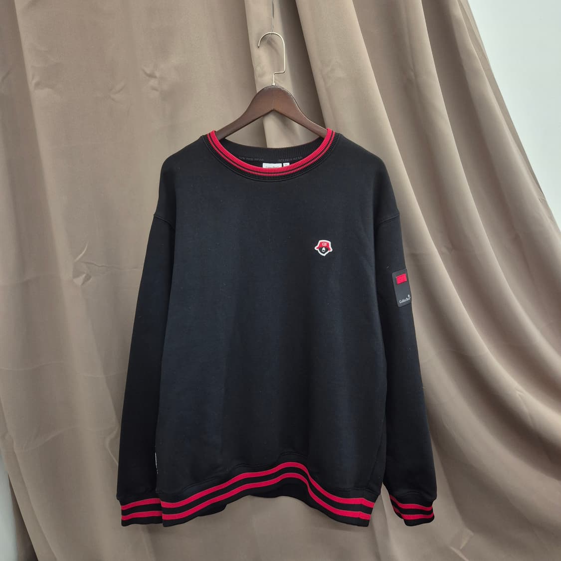 골든베어 스트라이프 리브 밴디드 맨투맨 상품이미지1