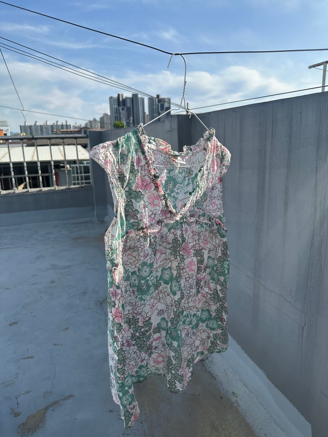 빈티지 하구미 플라워 수채화 슬리브 모리 모리걸 아오이유우 상품이미지1