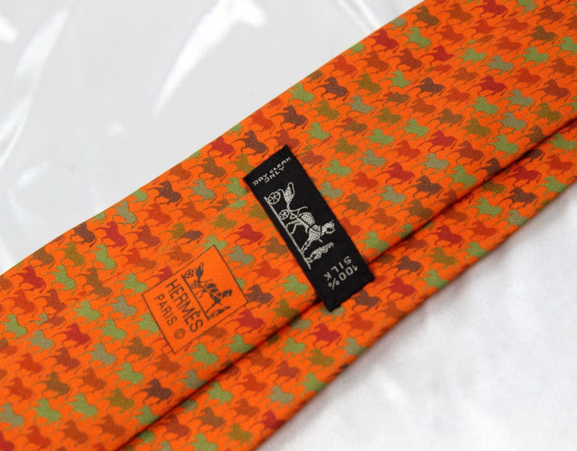 에르메스 9cm A+등급 오렌지 말 남자 명품 넥타이 상품이미지6