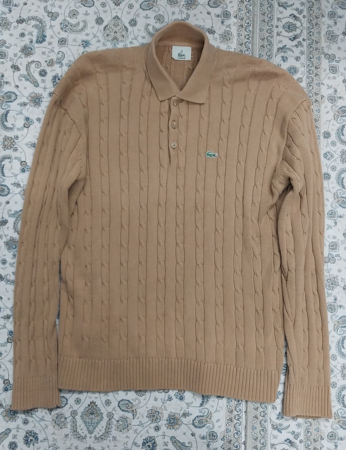 라코스테 케이블 니트 카라 티셔츠 베이지 105 상품이미지1