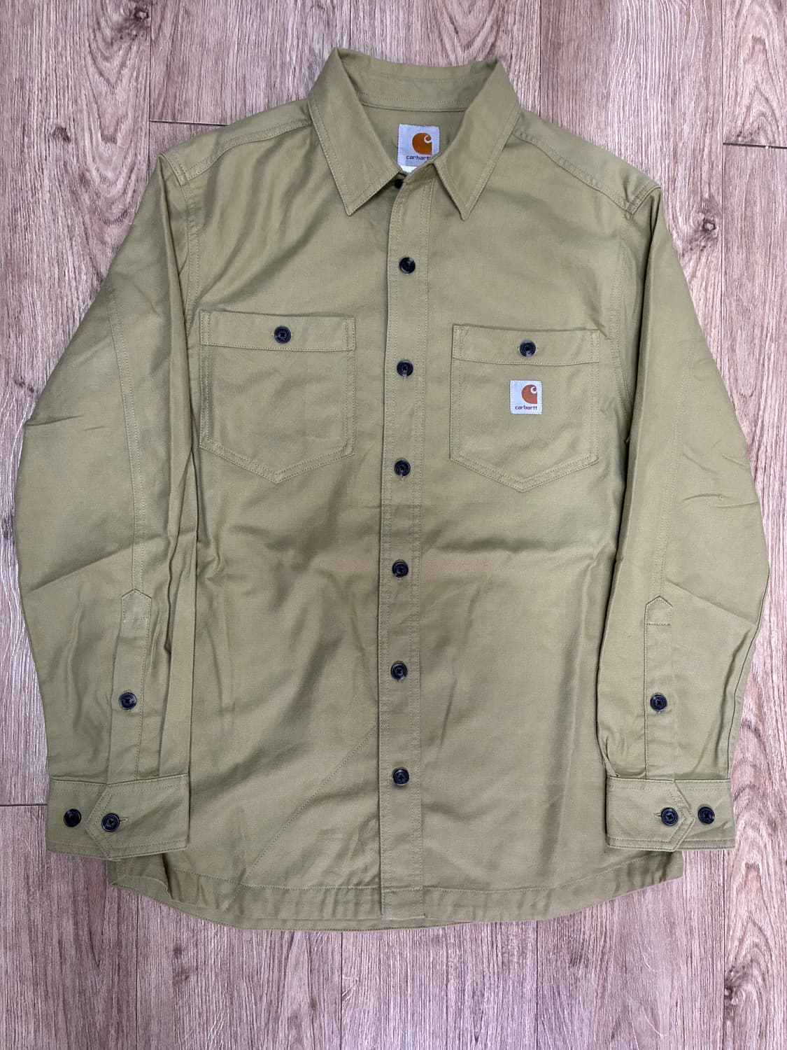 칼하트 투포켓 워크셔츠 올리브카키 L 상품이미지3