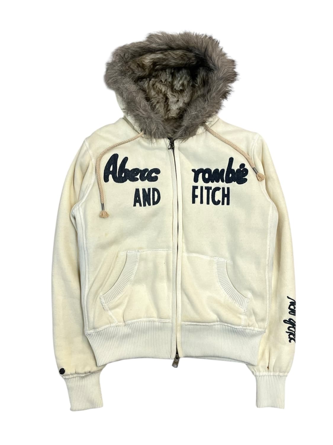 아베크롬비 투웨이 퍼 후드집업 아이보리 M #csz2459 상품이미지3