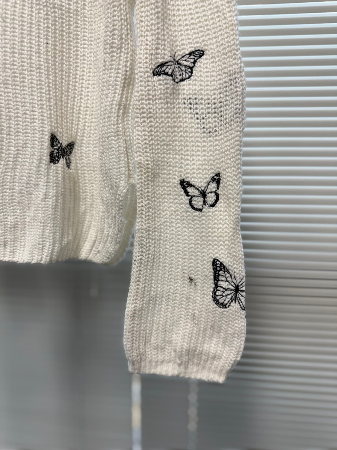 빈티지 버터플라이 패턴 니트 상품이미지3