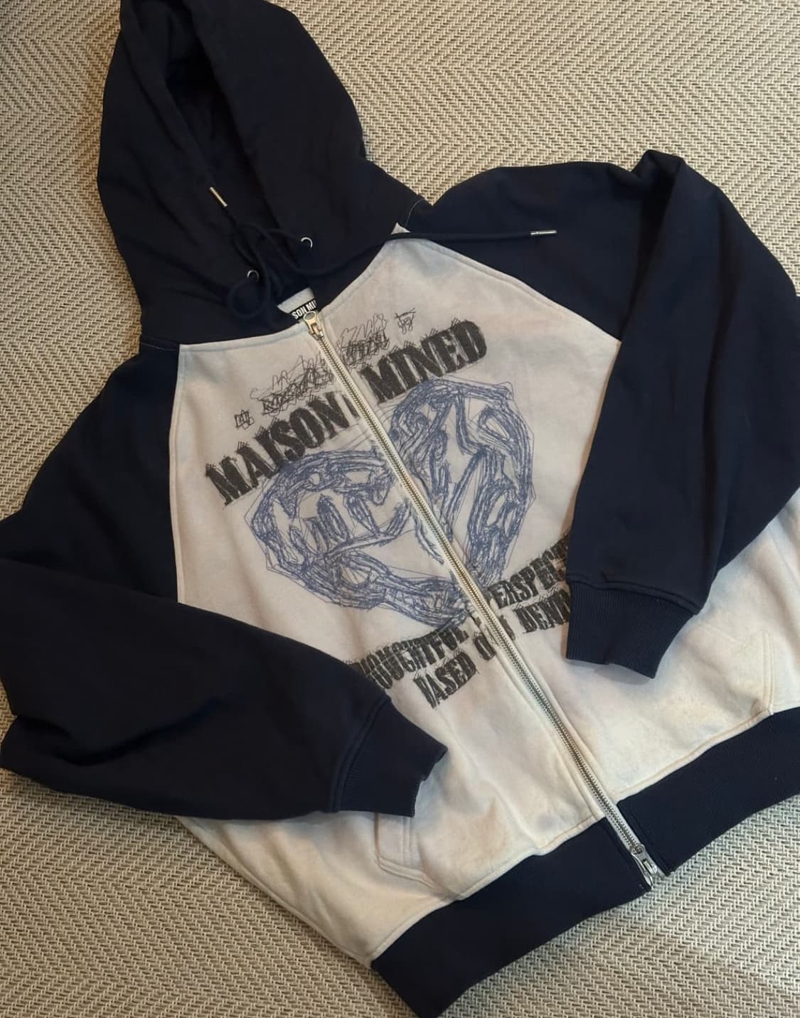 피지컬 디파트먼트 스타테일 컬러블럭,메종미네드 집업 상품이미지2