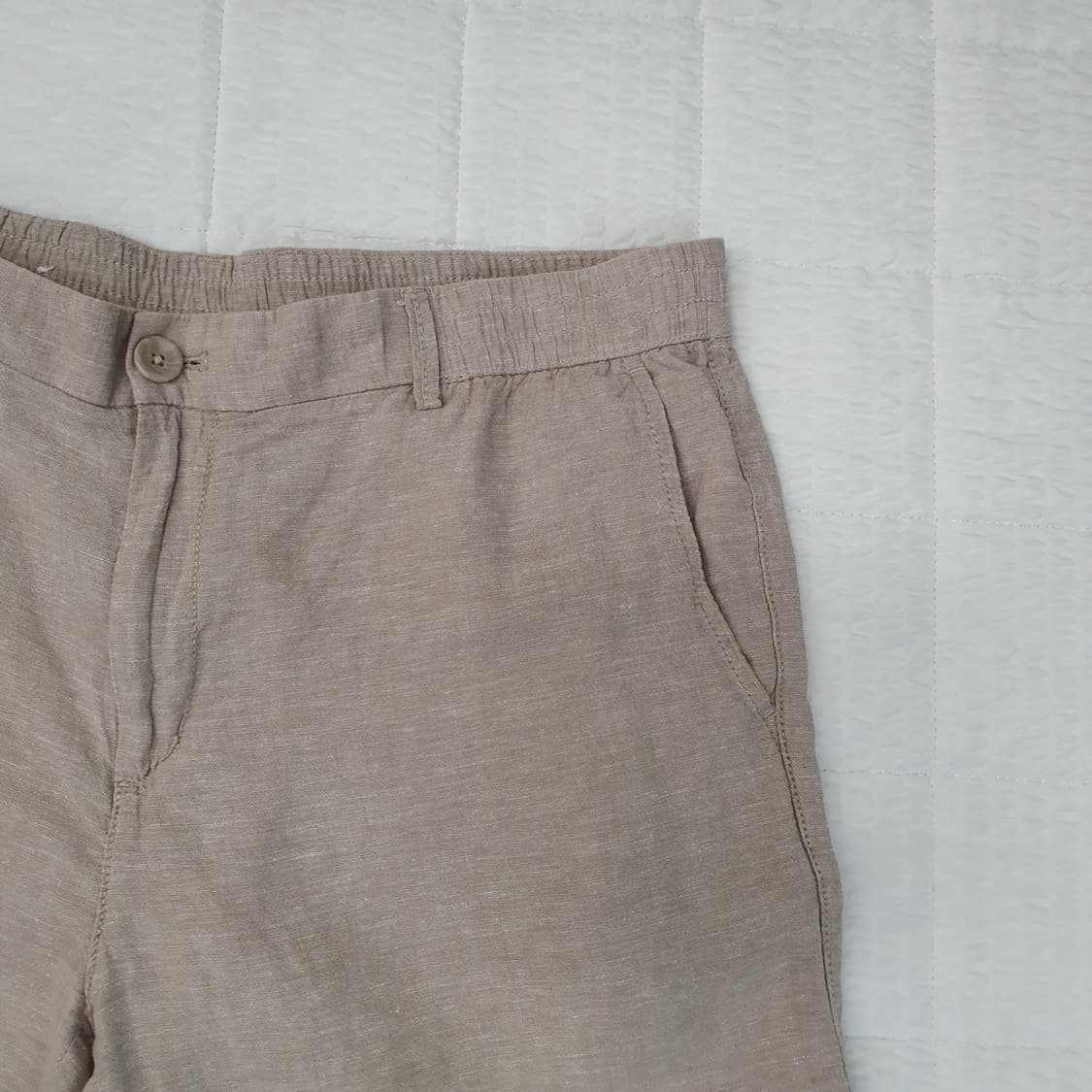 올젠 밴딩 린넨 반바지 남자34~35 상품이미지3