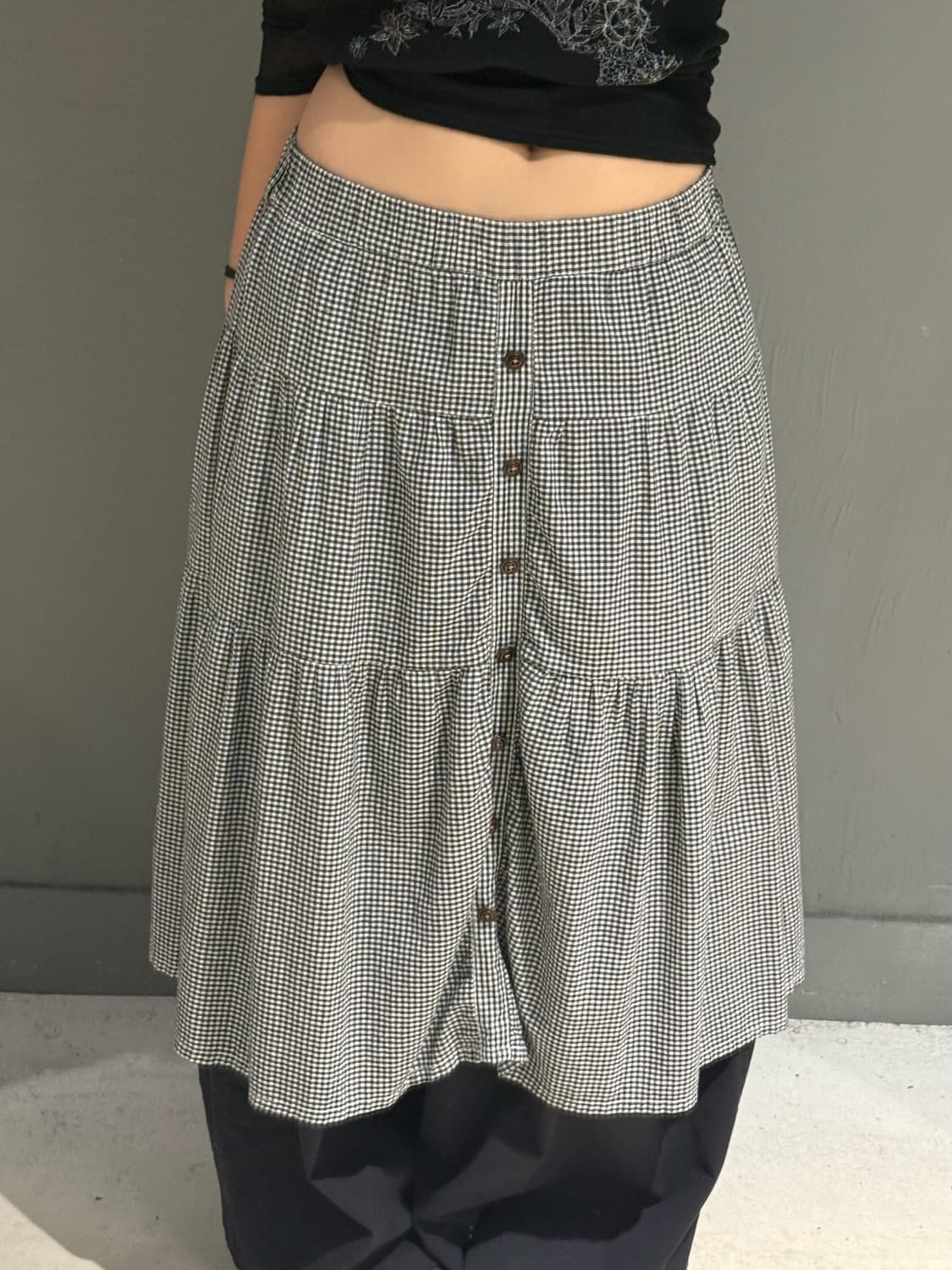 check pattern button-up skirt 상품이미지4