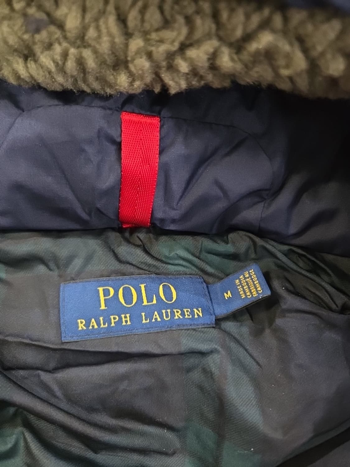 21FW 폴로 랄프 로렌 컬러 블록 후드 다운 패딩 네이비 블루 상품이미지3