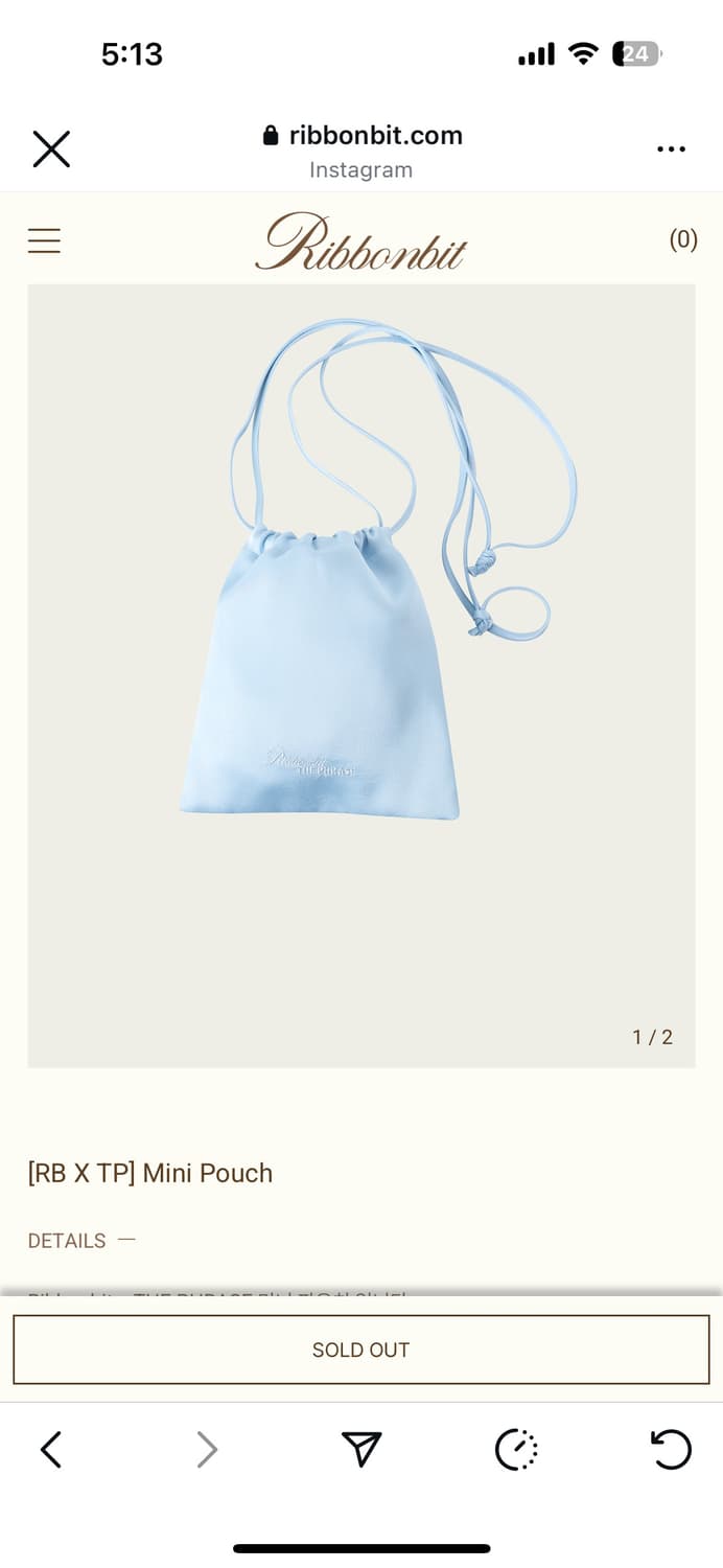 리본빛 더프레이즈 콜라보 미니파우치 상품이미지1