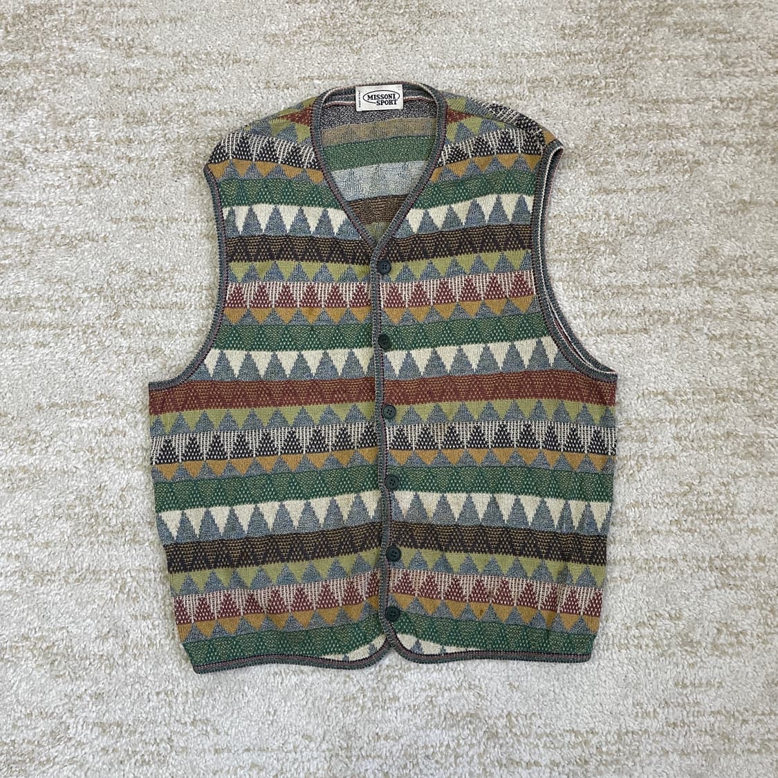 [S~M] 90s 미쏘니 스포츠 메이드 이탈리아 니트 베스트  상품이미지1