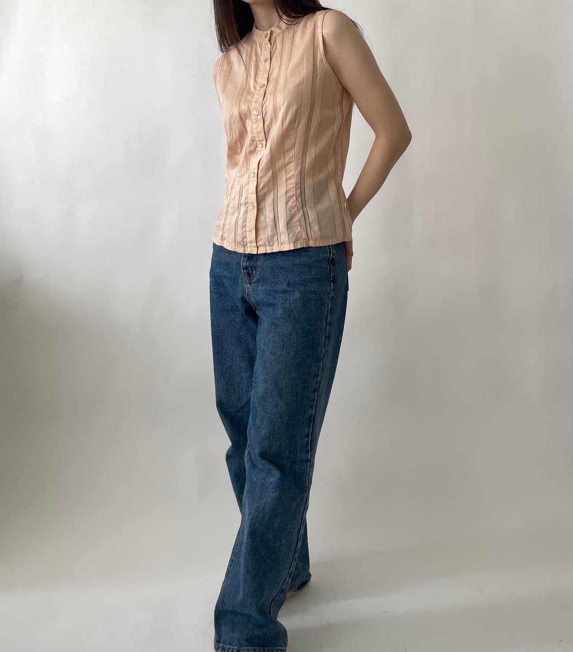 Calvin Klein pinstripe sleveless blouse 상품이미지9