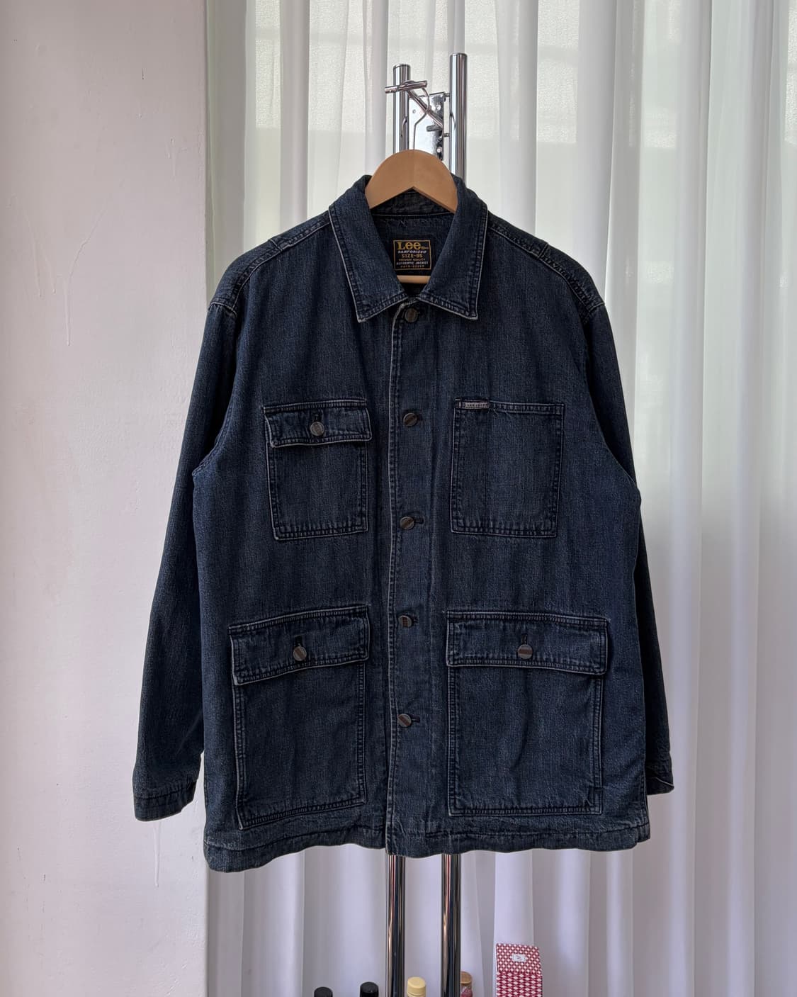 [M-L]LEE 90s 리 플란넬 라이닝 데님 자켓 초어 코트 상품이미지4