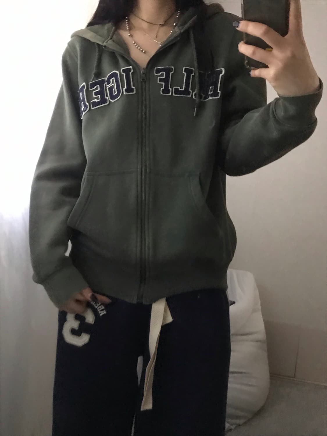 타미힐피거 카키 후드집업 상품이미지6