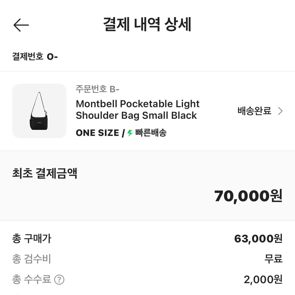 몽벨 포켓터블 라이트 숄더백 S 블랙 상품이미지2