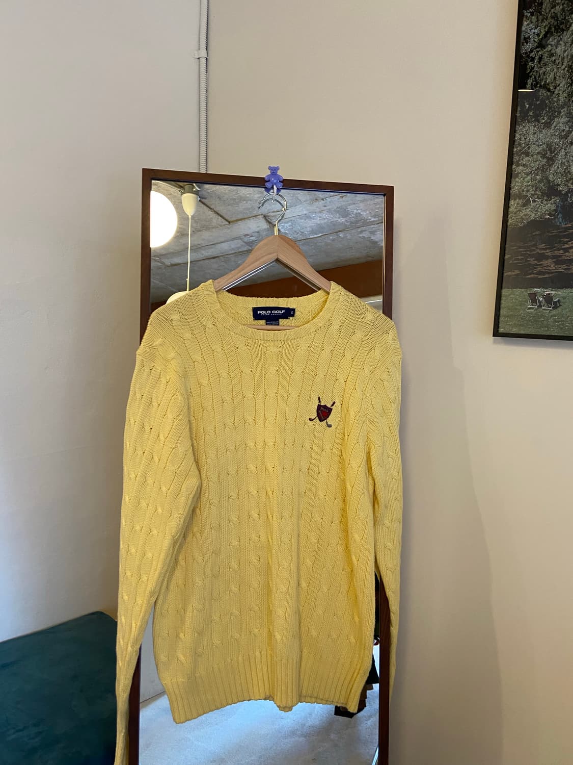 폴로 골프 옐로우 케이블 니트 스웨터 상품이미지2