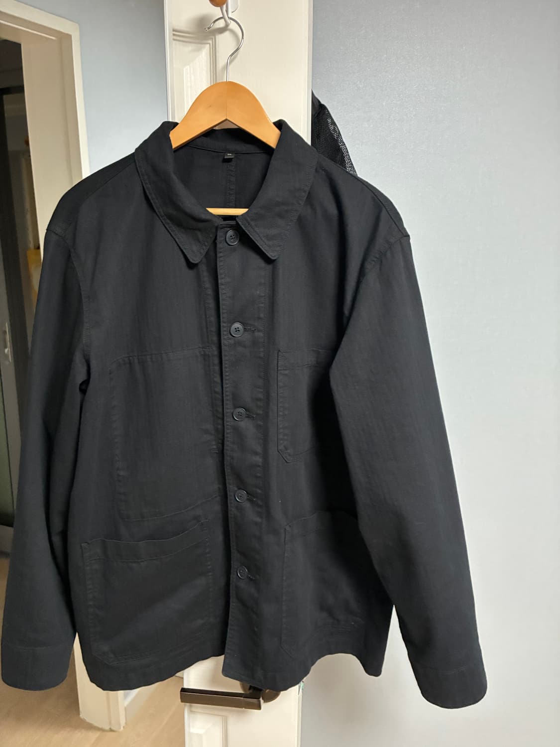 무인양품 케이폭 헤링본 워크 자켓 XL 블랙 커버올 초어자켓 상품이미지1