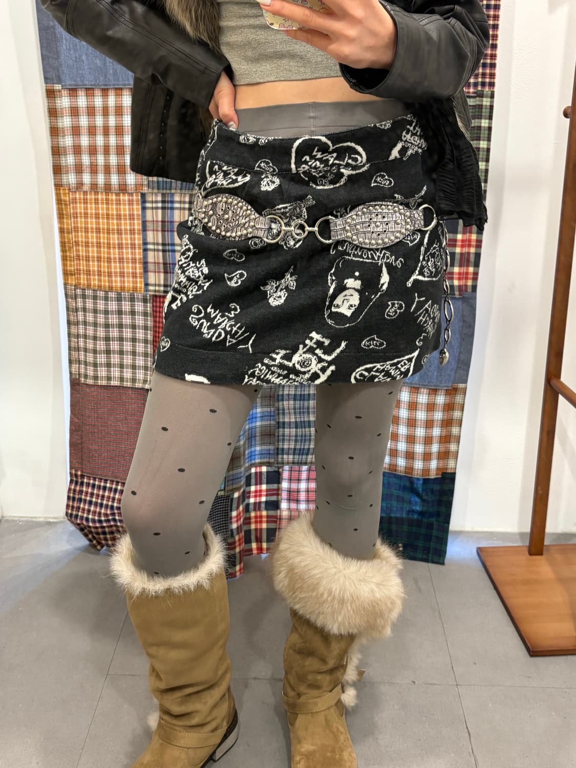 히스테릭글래머 패턴 밴딩 미니스커트 상품이미지1