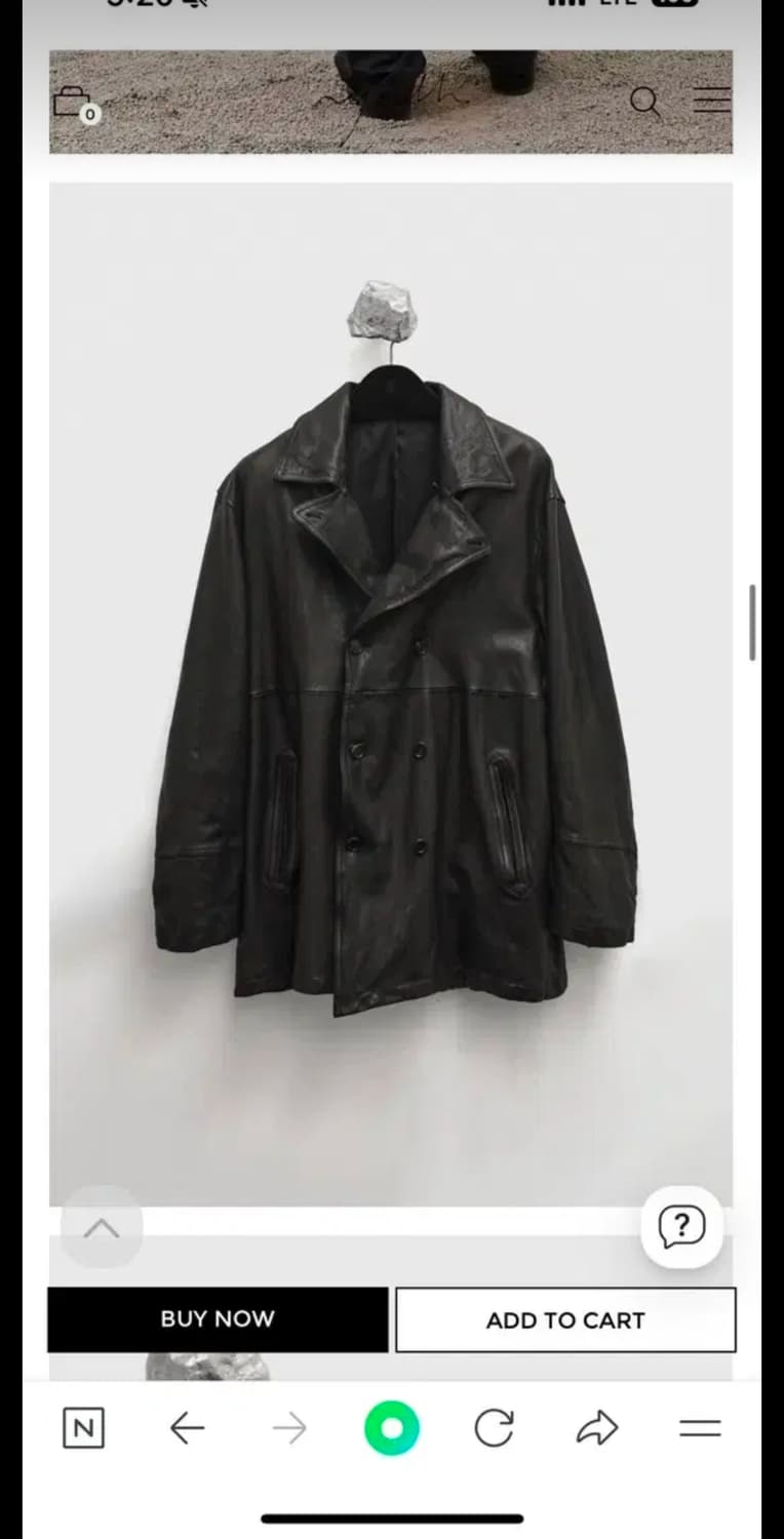 Youth Washed Leather Pea Coat 레더자켓 상품이미지3
