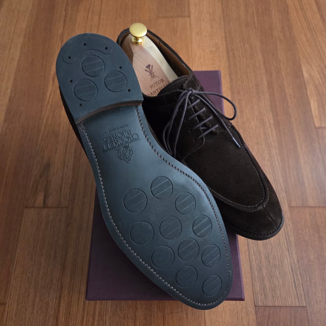 (UK9.5)크로켓앤존스 하드윅 다크브라운 스웨이드 더비 상품이미지3