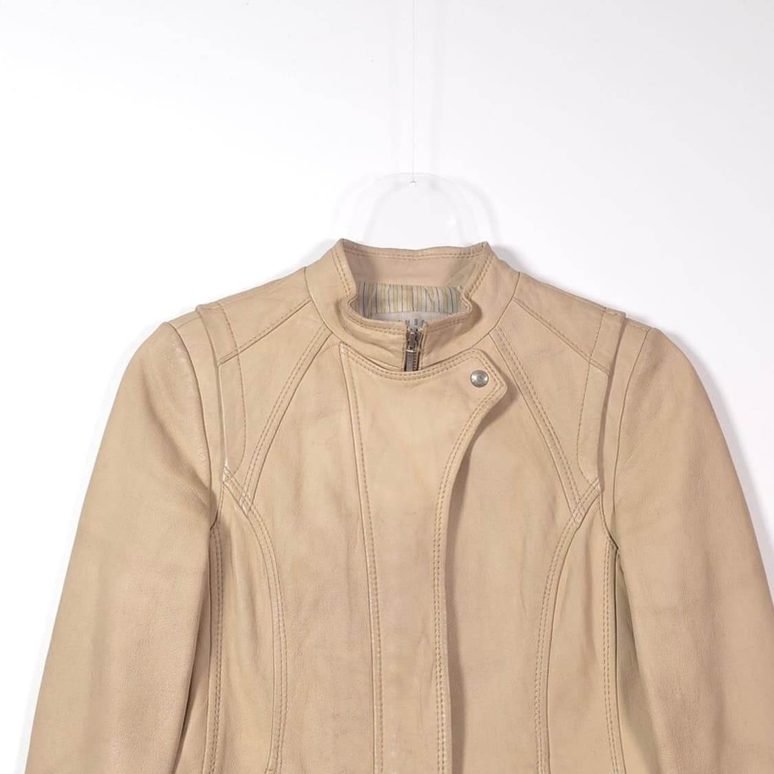 톰보이 빈티지 베이지 램스킨 싱글 라이더 자켓 85 상품이미지3