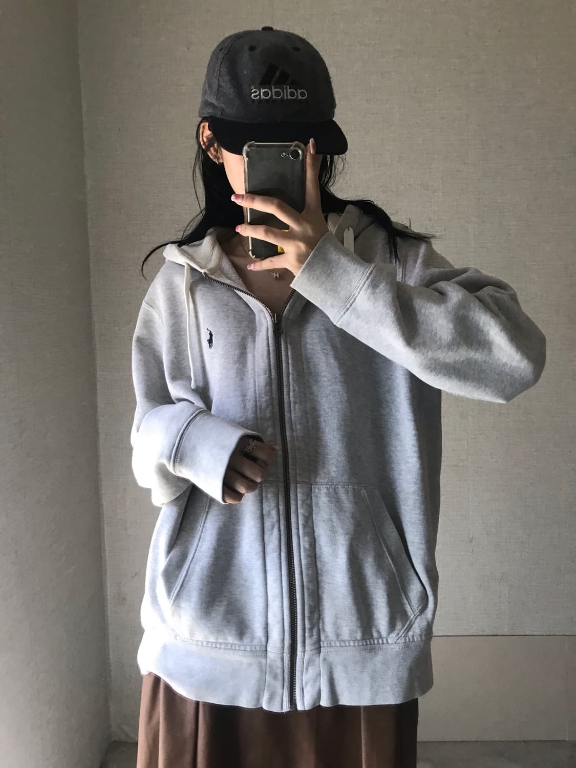 폴로 그레이 후드집업 상품이미지2