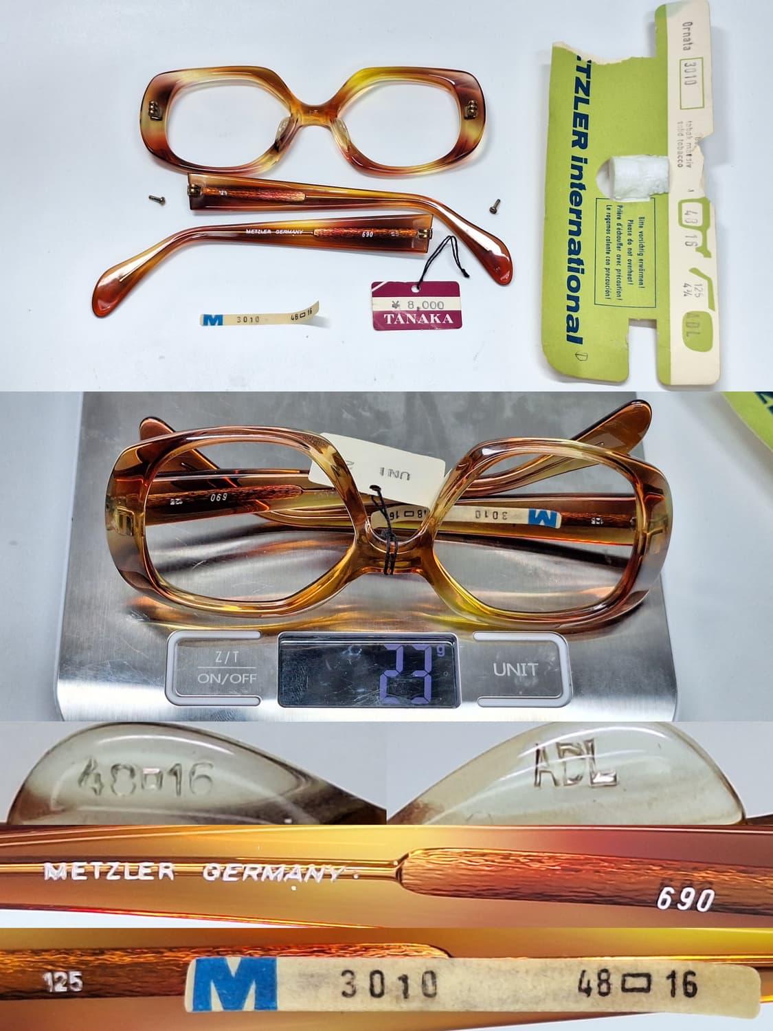 80s 독일제 빈티지 데드스톡/METZLER M3010 안경테 48mm 상품이미지9