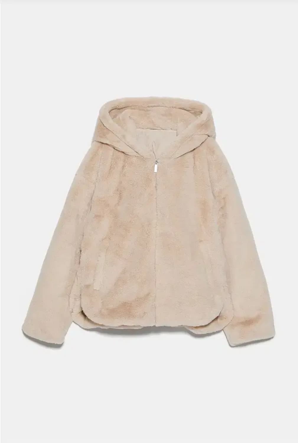 자라 후드집업 퍼집업 퍼후드 퍼자켓 브라운 퍼점퍼 퍼코트 퍼후드집업 코트 상품이미지3