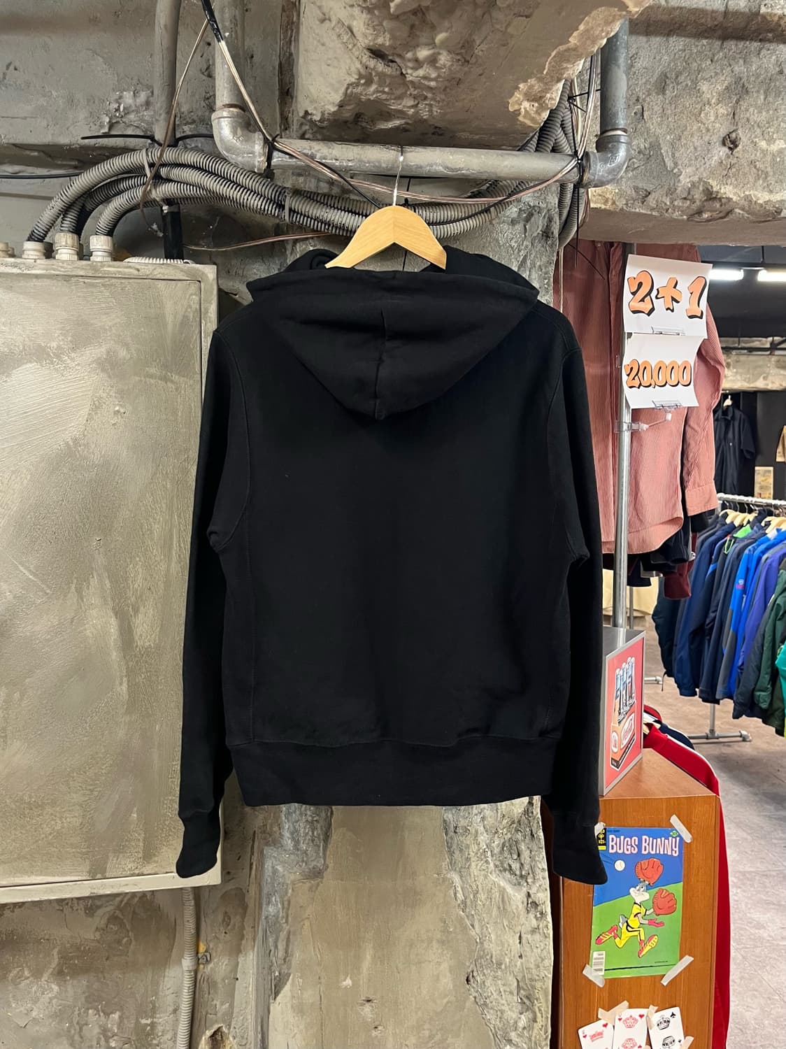 챔피온 기모 후드티 블랙 S #csz3080 상품이미지2