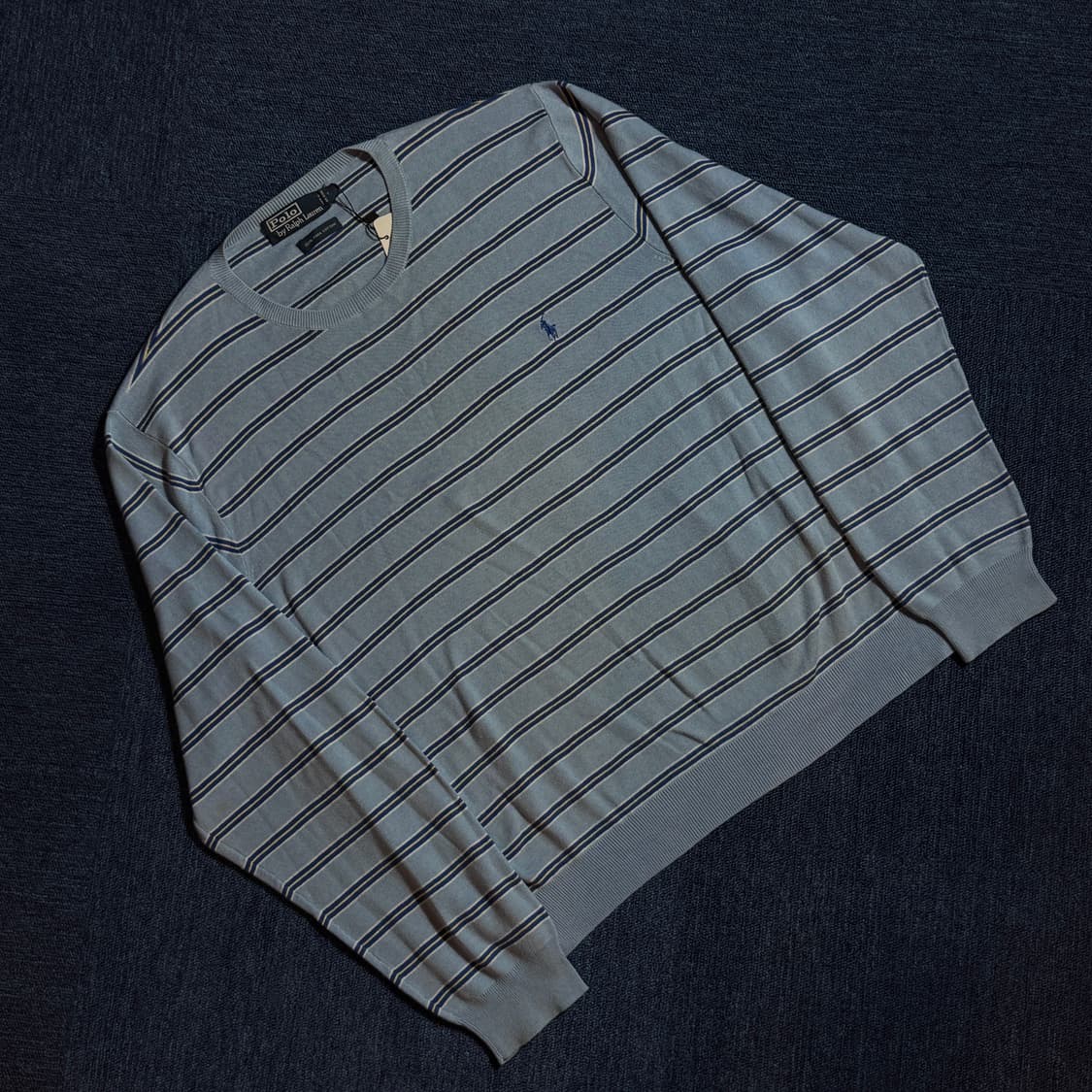 폴로 랄프로렌 블루 단가라 니트 상품이미지1