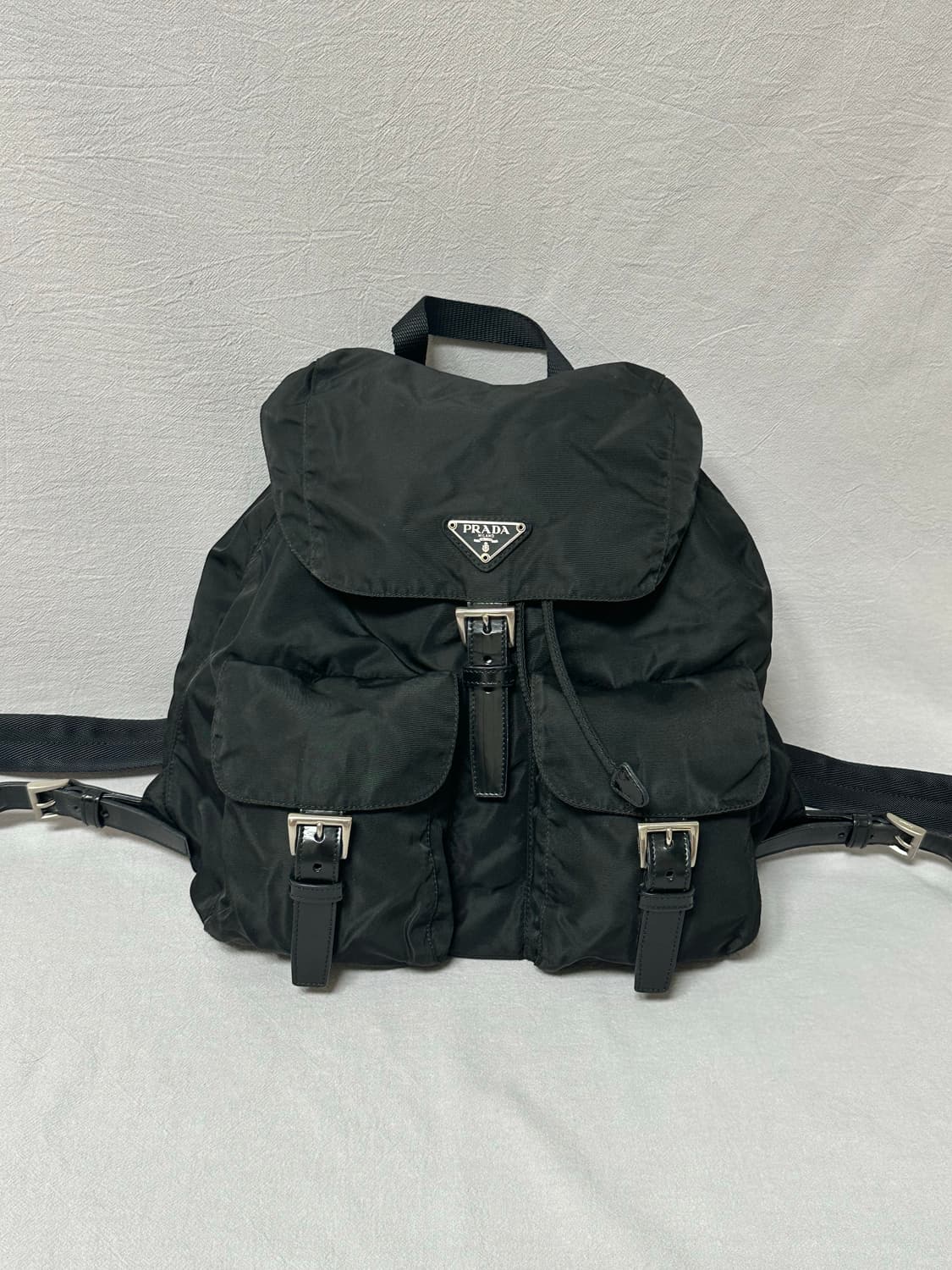 프라다 블랙 포코노 나일론 투포켓 백팩 미디움 상품이미지1
