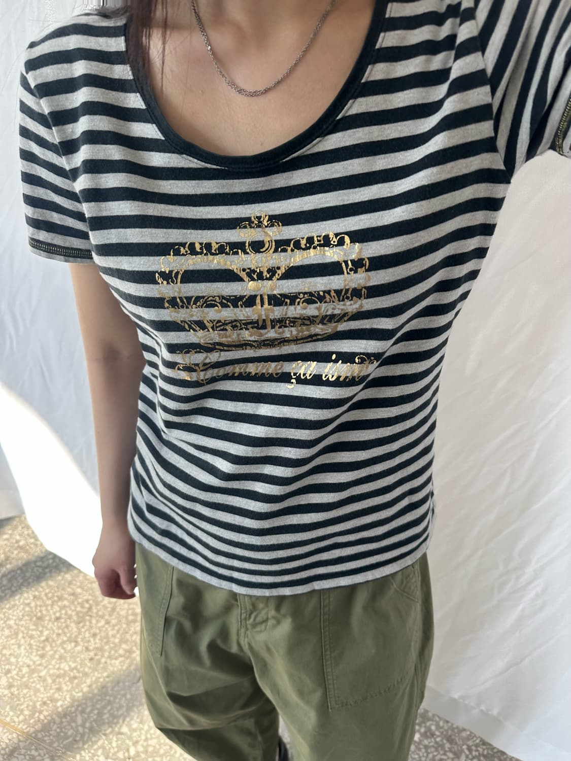 왕관 스트라이프 티셔츠  상품이미지2