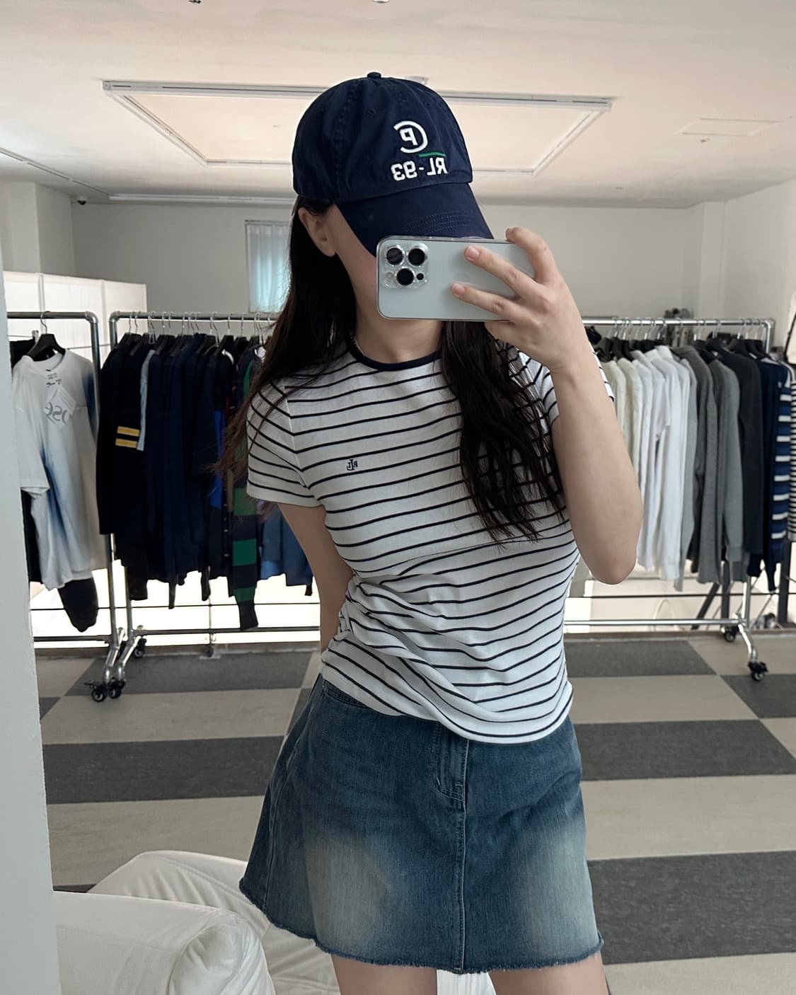 로렌 랄프로렌 스트라이프 슬림핏 반팔 티셔츠  상품이미지8