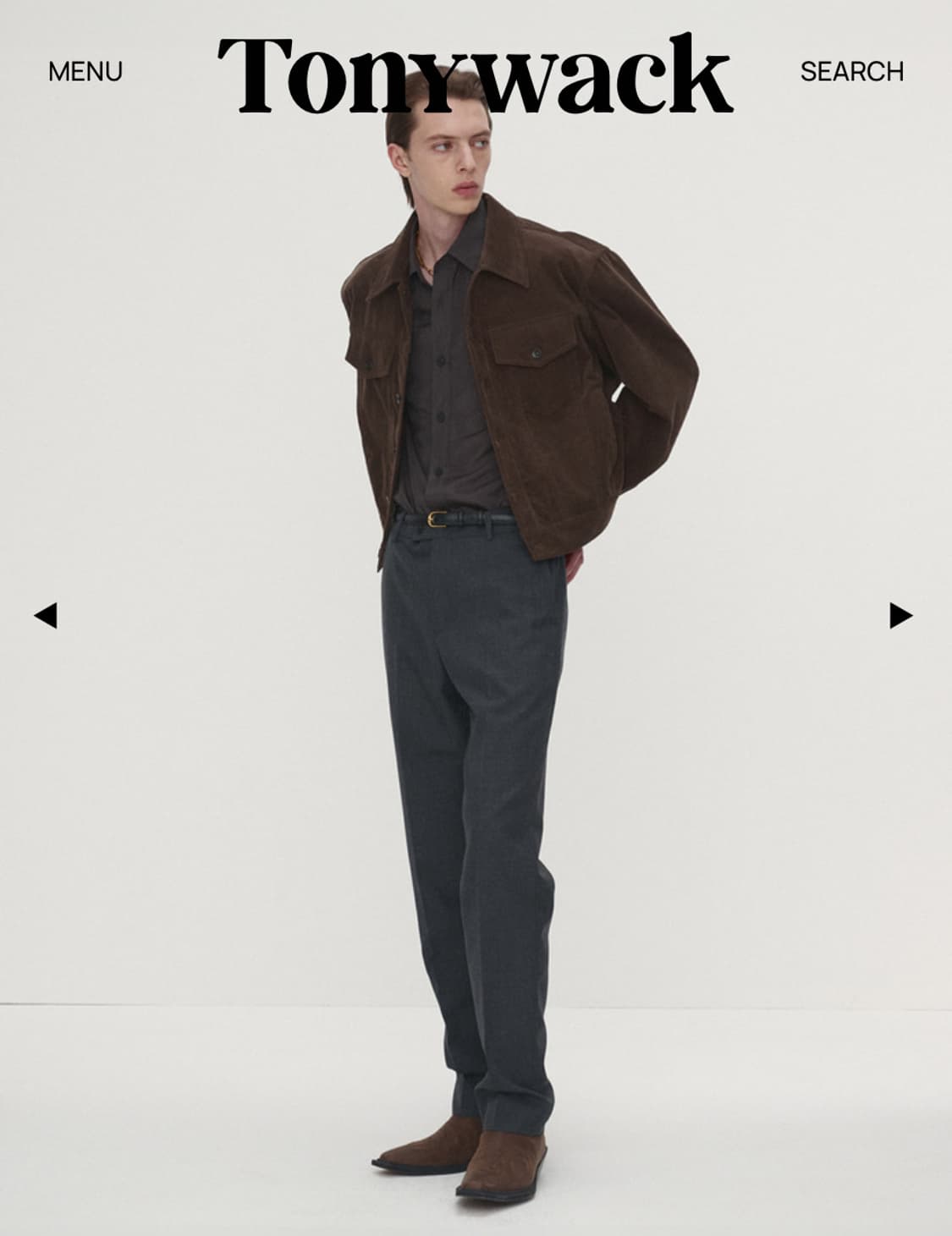 토니웩 코듀로이 트러커 L 브라운 상품이미지2