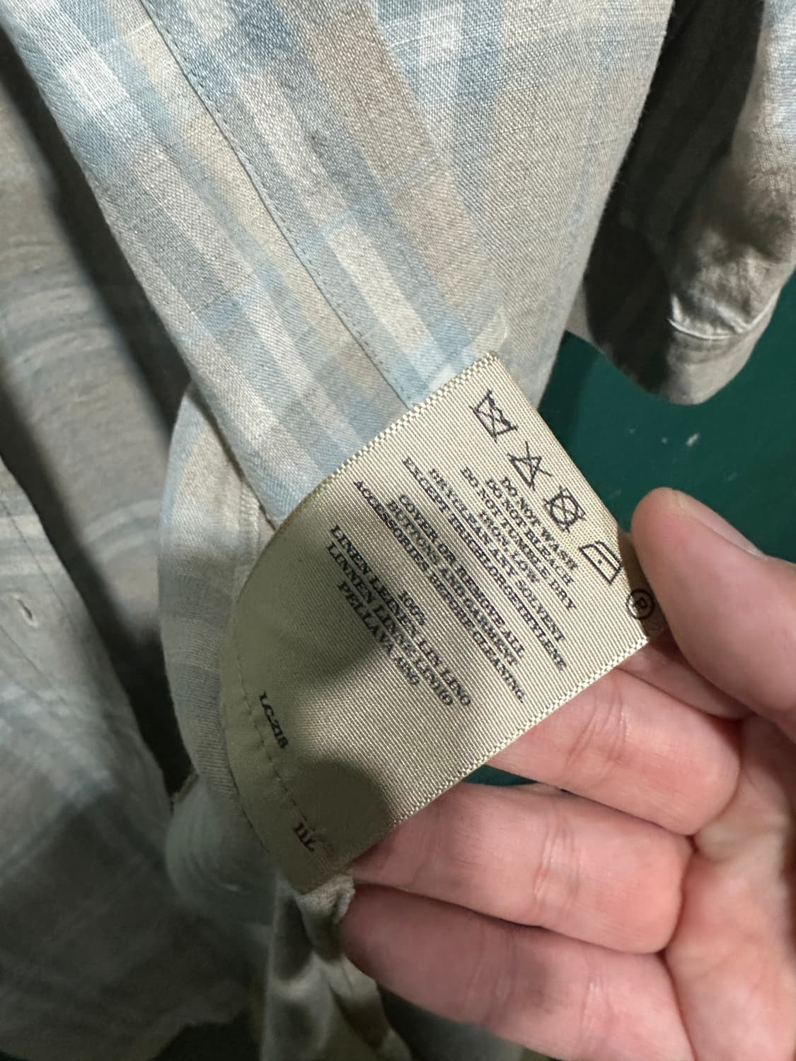 버버리 린넨 체크 롱셔츠  상품이미지5