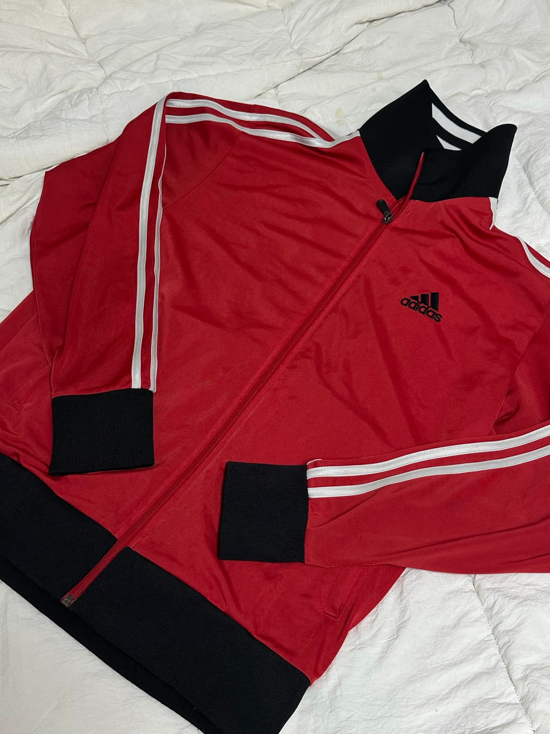 아디다스 블랙레드 삼선져지 트랙탑 라지 상품이미지2